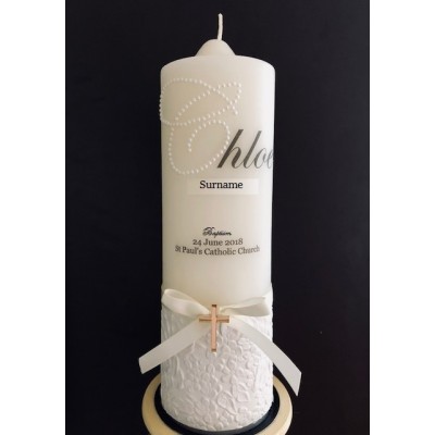 Embossed Pearlised Candle